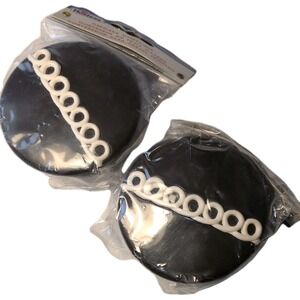vintage Hostess Cupcake Container 2Pack Round Black & White Plastic Food Storage